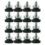 M8x20x28mm Furniture Leveling Feet Adjustable Leveler with T-nuts Black 16pcs