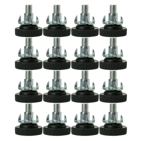 M8x20x28mm Furniture Leveling Feet Adjustable Leveler with T-nuts Black 16pcs