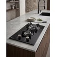 thumbnail image 2 of Parrilla de Gas Maxims Empotrable 2 Quemadores Cristal Negro 30cm 127V Gas LP y Natural, 2 of 3