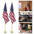 thumbnail image 2 of Yescom 8FT Sectional Indoor Flag Pole Kit Aluminum Gold Pole Ball Topper with 3x5Ft  US Flag & Base Stand 2 Pack, 2 of 11
