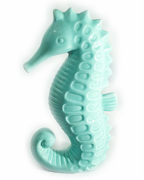 Ceramic Art Crafts Sea Horse Statues Home Furnishing Ornaments Silver