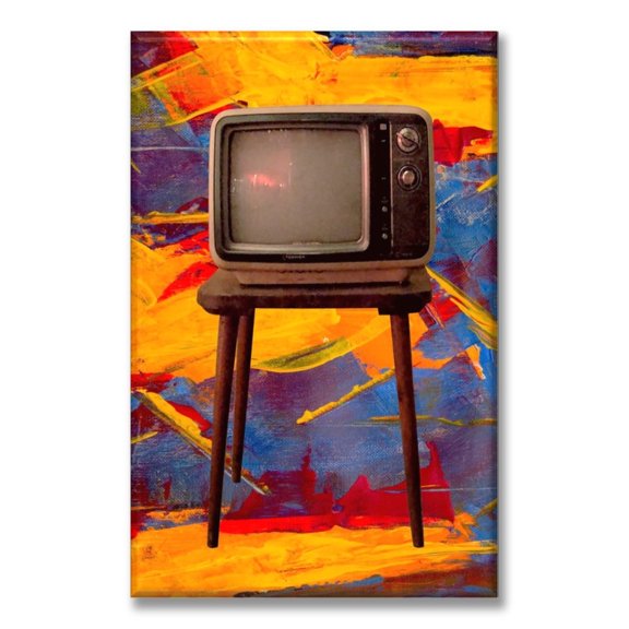 Cuadro Canva Listo Para Colgar Tipo Galería Televisión Vintage 60X90 cm