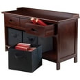 thumbnail image 3 of Winsome Wood Adriana 4-Pc Set, Storage Bench & 3 Foldable Black Fabric Baskets, Walnut Finish, 3 of 3