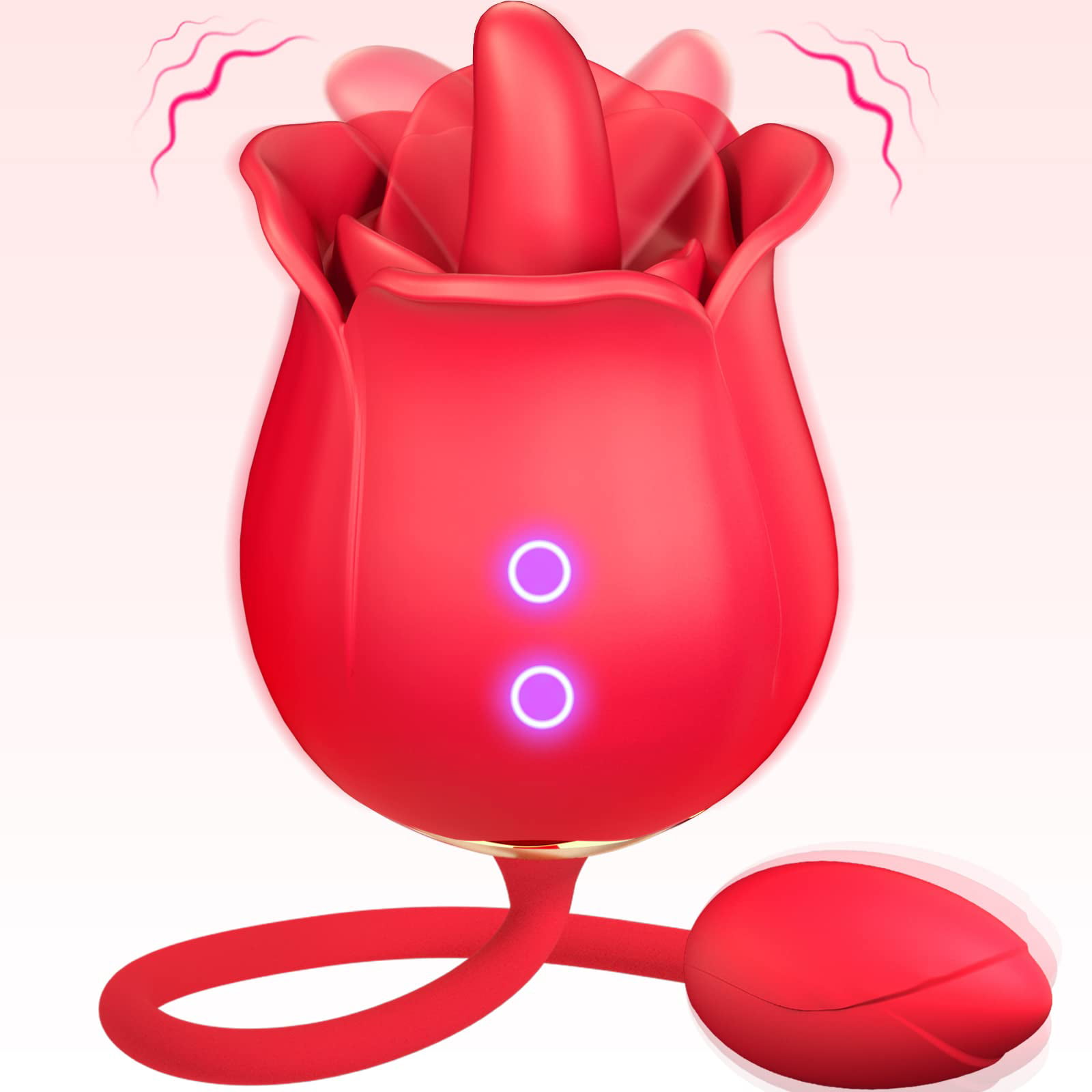 Fidech Rose Toy Vibrator For Women Tongue Licking Vibrator With Vibrating Egg G Spot Rose