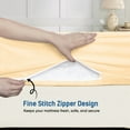 thumbnail image 3 of Full Size Zippered Closure Fitted Sheet (54" x 75"), 1-Piece Bottom Sheet, 100% Microfiber, Fits Up to 15" Deep Mattress, Color Beige Solid, 3 of 6