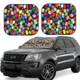 thumbnail image 2 of Bingfone Easter Eggs2 Windshield Sun Shade 2-Piece Foldable Car Front Window Sunshade For Most Sedans Suv Truck - Auto Sun Blocker Visor Protector Blocks Max Uv Rays - Large, 2 of 7