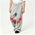 thumbnail image 2 of CONZONE Big Boys Baggy Sweatpants Y2K Graphic Joggers for Boys Drawstring Fall Winter Athletic Trousers with Pockets, 2 of 5