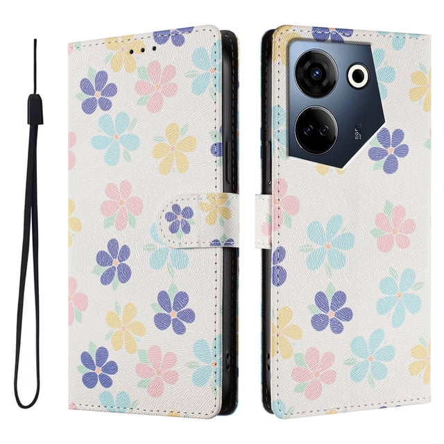 FOXDOCK Funda Tipo Cartera para Tecno Camon 20 con Soporte y Correa – Diseño de Patrones Lindos