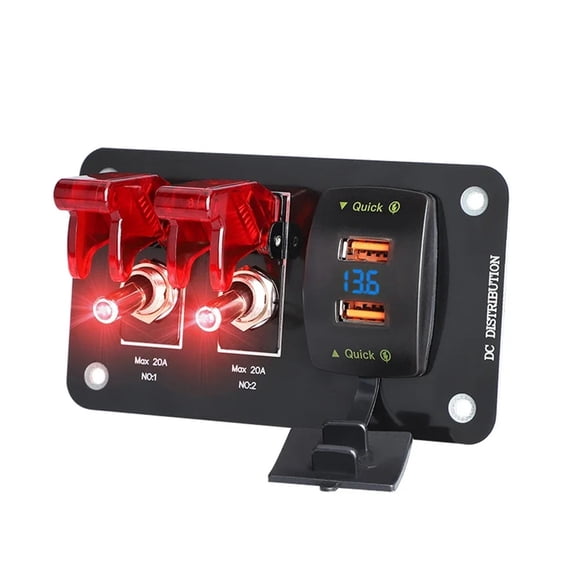 Interrupteur à Bascule 12V 24V, Boutons de Démarrage et d'Arrêt d'Allumage, Accessoires de Voiture de Course 4x4 pour Bateau Camion Remorque, Facile à Installer