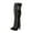 Black, variant on Fesfesfes Tall Boots for Young Ladies Bow Tie Thick High Heel Lace Up Punk Side Zipper Over The Knee US:4.5(35)