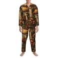 thumbnail image 3 of Yiaed Vintage Cloud Mushroom Print Men’s Pajamas Set - Long Sleeve Button Down Sleep Shirt and Pajama Bottoms Sleepwear Set Mens Pjs Sets Men's Pajama Bottoms-Medium, 3 of 7