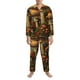 thumbnail image 3 of Fotbe Vintage Cloud Mushroom Pijama de Hombre con Estampado de Manga Larga, Conjunto de 2 Piezas, Ropa de Dormir Suave y Cómoda con Bolsillos-Large, 3 of 7