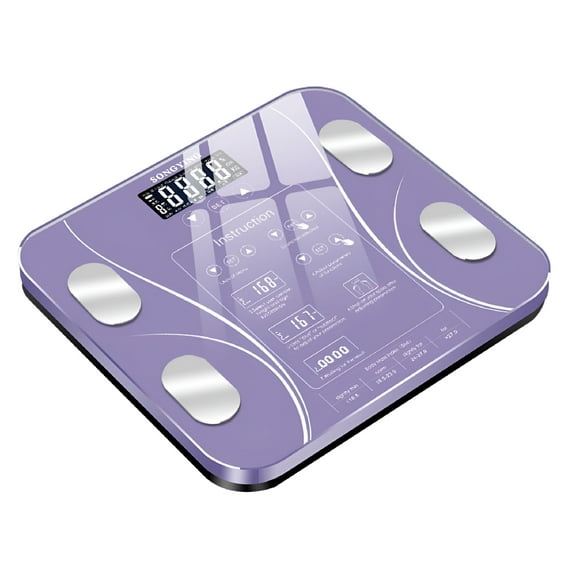 GJX Scale for Body Weight and Fat,High Accuracy Digital Smart Bathroom Scale,Large LED Display Weight Scale for BMI Muscle,14 Body Composition Analyzer(Purple)