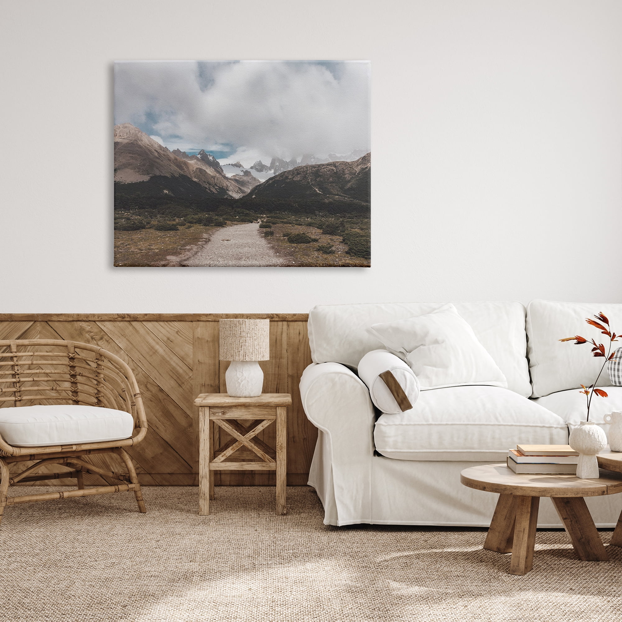 Stupell Industries Cloudy Mountain Peaks Nature Photography Gallery Wrapped Canvas Print Wall Art, 48 x 36