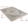 thumbnail image 4 of Ivory/Gray Oriental Persian Floral Pattern Distressed – Modern Vintage Area Rug, 4 of 7