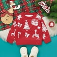 thumbnail image 2 of yocbz Little Girl Christmas Sweater Toddler Boy Girl Sweater Warm Pullover Sweatshirt Knitwear Knitted Fall Winter Clothes Red,Size for 18-24 Months, 2 of 6