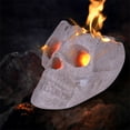 thumbnail image 4 of Holloyiver Halloween Fire Pits Skulls, Reusable Skeleton Flame Fireproof Ceramic for Bonfire, Campfire, Fireplace, Barbecue Simulation Skull Props, Skeleton Head Home Decor, 4 of 7
