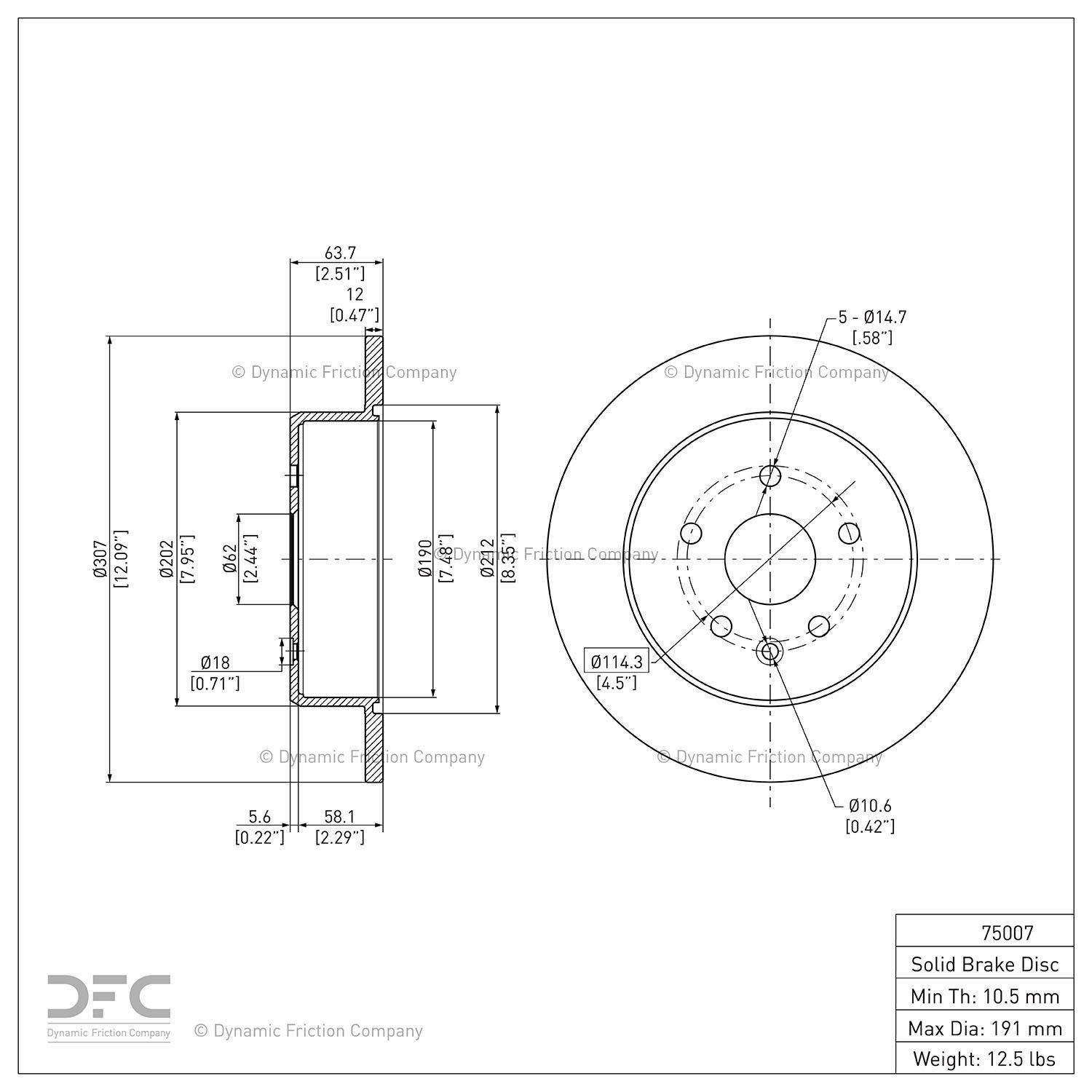 Rear Dynamic Friction Company Disc Brake Rotor 600-75007 (1) For 1998-2000 Lexus GS400, 1998-2005 Lexus GS300, 2001-2005 Lexus GS430, 2001-2005 Lexus IS300, 2002-2010 Lexus SC430
