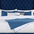 thumbnail image 2 of Hiu Queen Size Bed-Wingback Headboard-Navy Blue Velvet Like Upholstery, 2 of 7