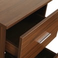 Techni Mobili LShape Home Office Desk with Storage, Walnut