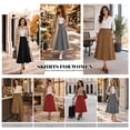 thumbnail image 6 of TEMOFON Womens Midi Skirt High Waisted A Line Skirt Button Front Long Skirt Casual Winter Skirt Fall Fashion Skirt for Women Brown, 6 of 7