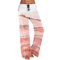 thumbnail image 1 of Gibobby pantalones anchos mujer Pantalones de yoga sueltos con estampado de cintura elástica y tira de bolsillo de cintura alta para mujer Pantalones largos casuales (Rosa, XL), 1 of 5