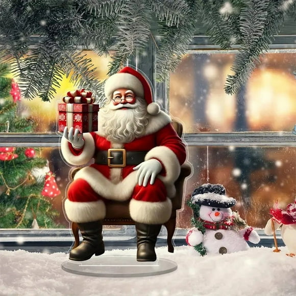 Rengui Santa Desktop Display Holiday Christmas Decorations for The Home and Office Pendant Deals of The Week Clearance