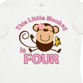 thumbnail image 4 of Inktastic Little Monkey Girl 4th Birthday Girls Toddler T-Shirt, 4 of 5