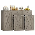 thumbnail image 7 of Homfa 47.2"W Kitchen Sideboard Credenza, Trash Can Cabinets Fits 12.5 Gallon Can, 2 Drawer Wood Buffet Storage Cabinet with Adjustable Shelf, Wash Gray, 7 of 7