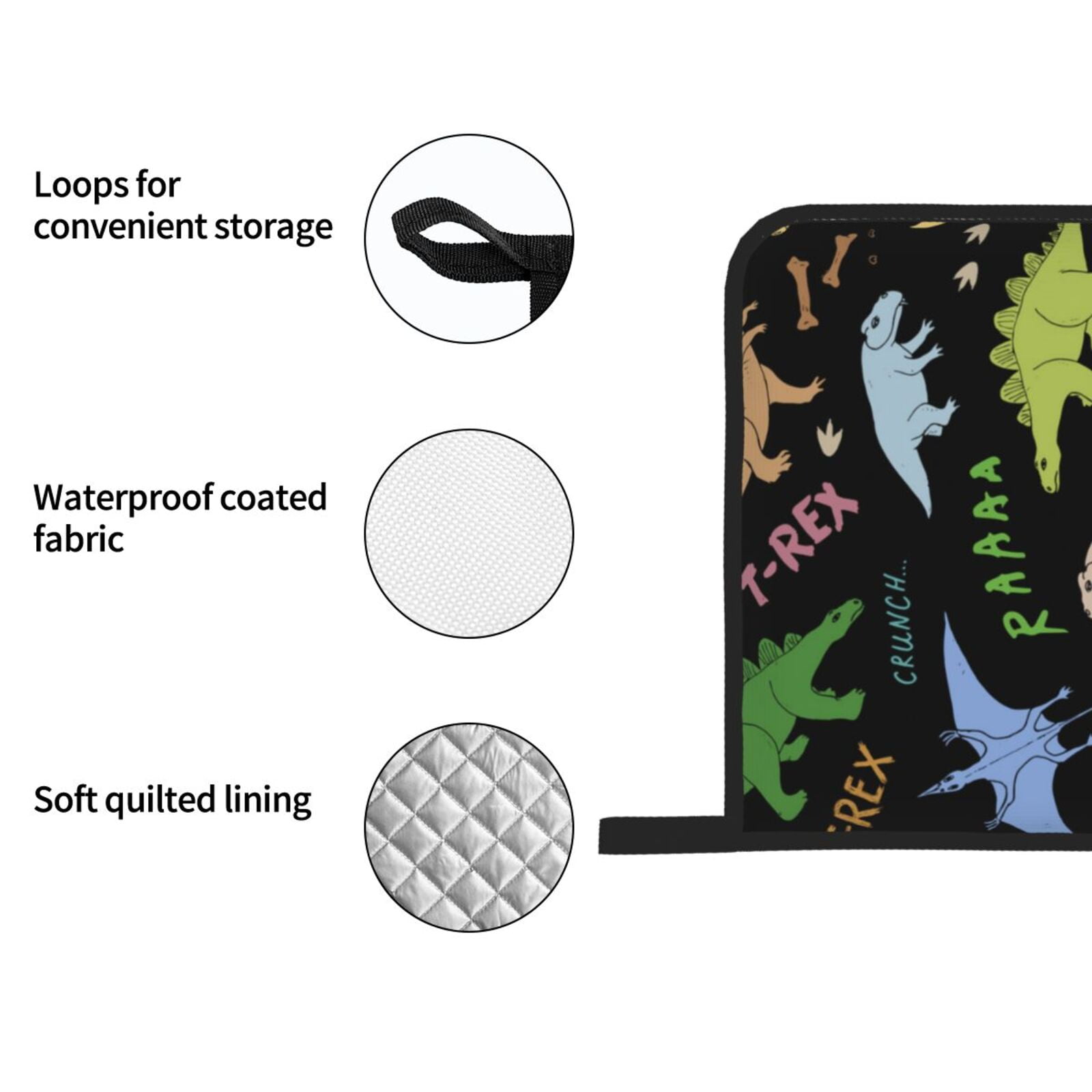 Dino Pattern Cute Cartoon 4Pcs Oven Mitts and Pot Holders Sets Oven Kitchen Gloves Hot Pads for Cooking BBQ Baking Grilling