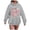 Grey, variant on She Is A Fighter Sweat Shirts for Womens Oversized Tops Cute Fall Clothes Casual Sweatshirts Letter Flower Print Hooded Pullover with Pocket