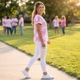 thumbnail image 3 of JULMCOMO Breast Cancer Shirts for Women V Neck Breast Cancer Awareness Pink Ribbon Graphic Tees Short Sleeve Loose Fit Cute Print T-Shirts Vermilion 3XL, 3 of 6