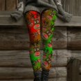 thumbnail image 3 of Christmas Leggings for Women Elastic High Waist Slim Fit Festive Print Thermal Leggings Workout Yoga Pants, 3 of 7