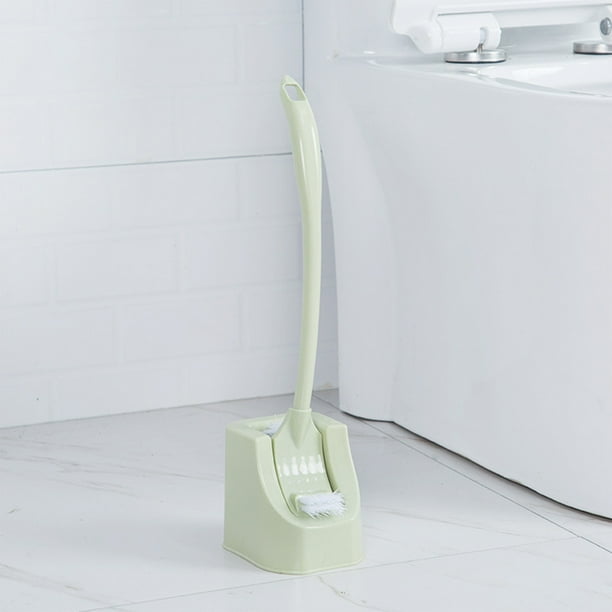 Cepillo de inodoro de esquina muerta, cepillo de limpieza para baño, inodoro, mango largo, montaje en pared, plástico, cerdas suaves, juego de cepillos con base, cepillo para inodoros con base