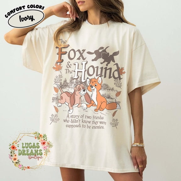 Comfort Color The Fox and the Hound T-Shirt, Best Friends Shirt, Copper And Todd Always Be Friends Tee,Ivory Color,Size M