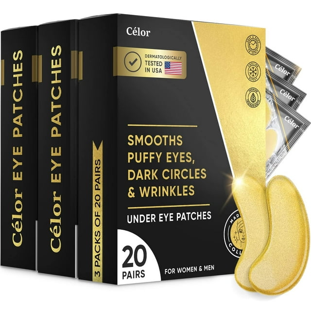 Parches para debajo de los ojos CÉLOR para ojos hinchados y ojeras (60 pares)