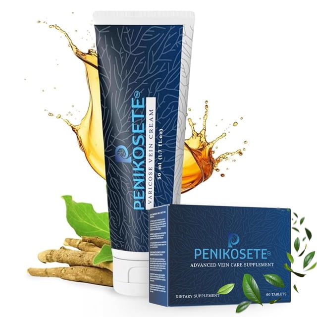 Kit de cuidado de venas PENIKOSETE con crema de ashwagandha y 60 comprimidos