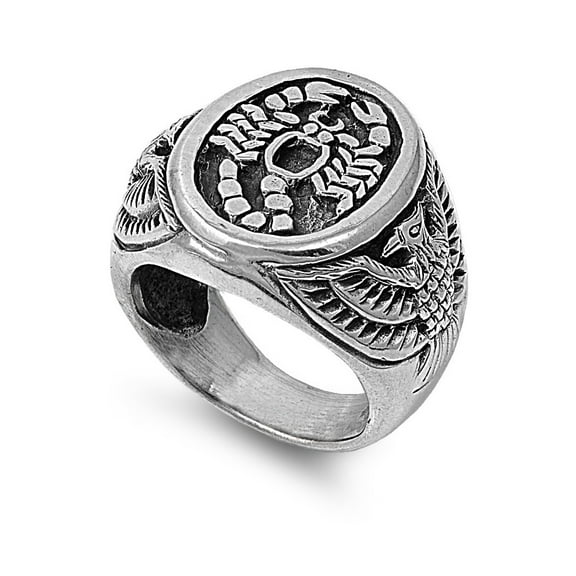 925 Sterling Silver Scorpion King Coat of Arms Ring Size 10