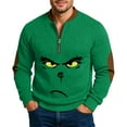 thumbnail image 4 of Ugly Christmas Sweatshirts for Men Quarter Zip Long Sleeve Pullover Army GreenSmall, 4 of 4