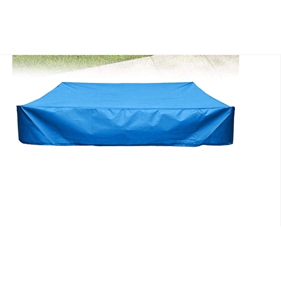 Sandbox Cover with Drawstring, Square Dustproof Protection Beach Sandbox Canopy, Waterproof Sandpit Pool Cover,Blue