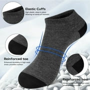 Loritta 18 Pairs Mens Ankle Socks Size 6-12, Low Cut Mens Socks Value Pack Breathable Black/White/Gray