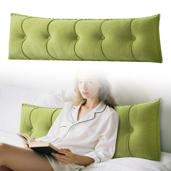Bed Rest Reading Pillow with Lumbar Support - Large Rectangular Headboard Bolster for Sitting Up in Bed, Dorm Room Backrest Cushion for Twin Bed, Daybed, and Sofa Use