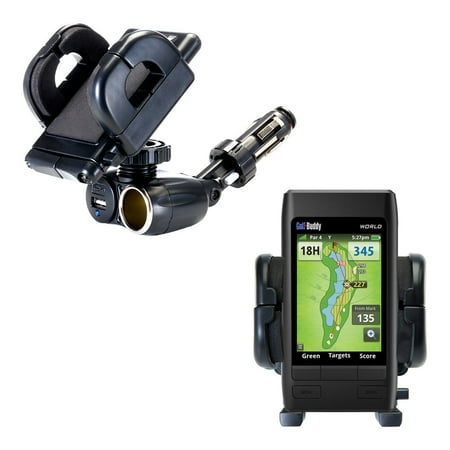 Golf Cigar Holder - Dual USB / 12V Charger Car Cigarette Lighter Mount and Holder for the Golf Buddy World