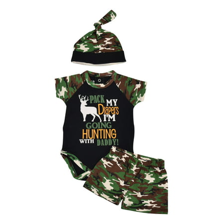 Unique Baby Boys Going Hunting with Daddy 1st Father's Day One Piece