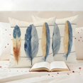 thumbnail image 3 of Watercolor Feather Outdoor Waterproof Pillow Covers, Vintage Country Wooden Grain Art Decorative Square Throw Pillowcase Sofa Cushion Sham for Patio/Couch/Chair, 20"x20" 2 Pack, 3 of 8