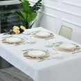 thumbnail image 7 of Round Placemats Set of 4 Heat Resistant Washable Kitchen Table Decorations 15.4in Gold and White Marble, 7 of 7