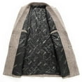 thumbnail image 3 of Maoxin Mens Tops Men's Solid Color Pocket Zipper Long Sleeved Double-layer Collar Wool Coat Khaki 4XL, 3 of 7