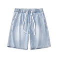 thumbnail image 2 of Pantalones cortos Cagnkofi para hombre, estilo casual de verano, de mezclilla, holgados, estilo Y2K, moda urbana., 2 of 6