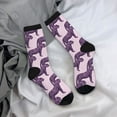 thumbnail image 5 of Xecao Leopard Print Pattern Sport Socks for Women and Men Crew Socks Sporty Calf Socks Casual Socks, 5 of 6