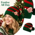 thumbnail image 6 of Christmas Knitted Hat, Knitted Christmas Elf Santa Hat for Unisex Adults Xmas Holiday Winter Party Supplies, 6 of 6